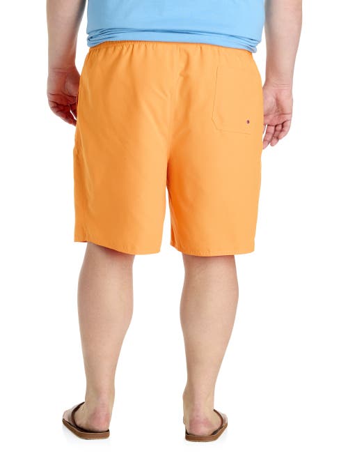 Harbor Bay By Dxl Big & Tall Solid Swim Trunks In Tangelo Orange