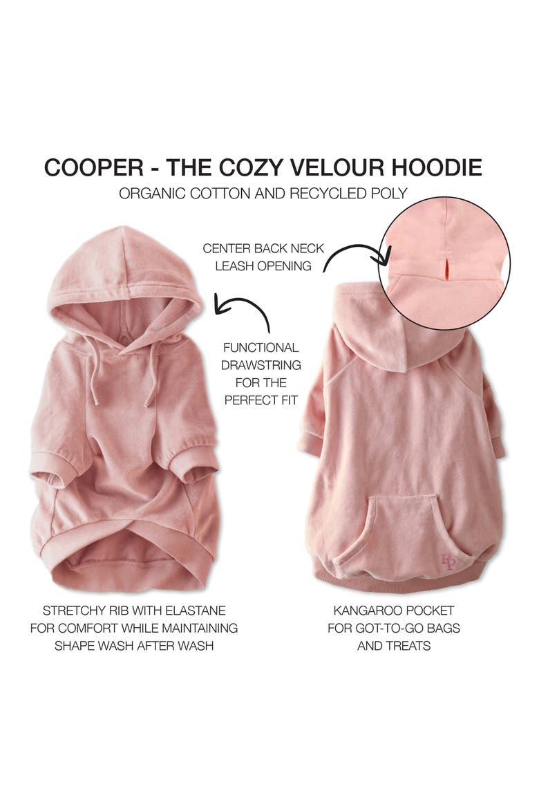 Cooper II Velour Pet Hoodie, Alternate, color, PINKDNU