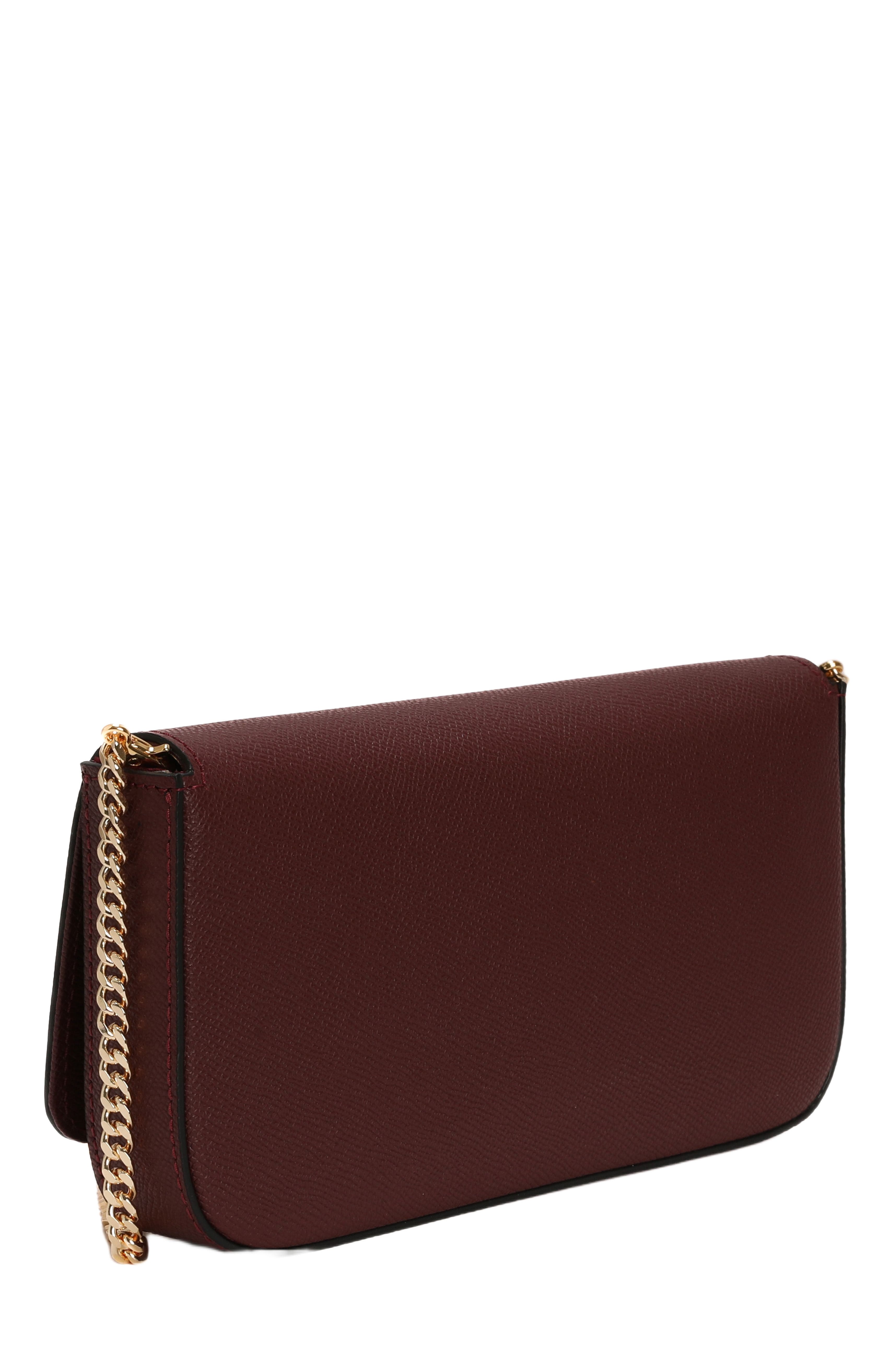 Leather Crossbody Bag, Alternate, color, BURGUNDY