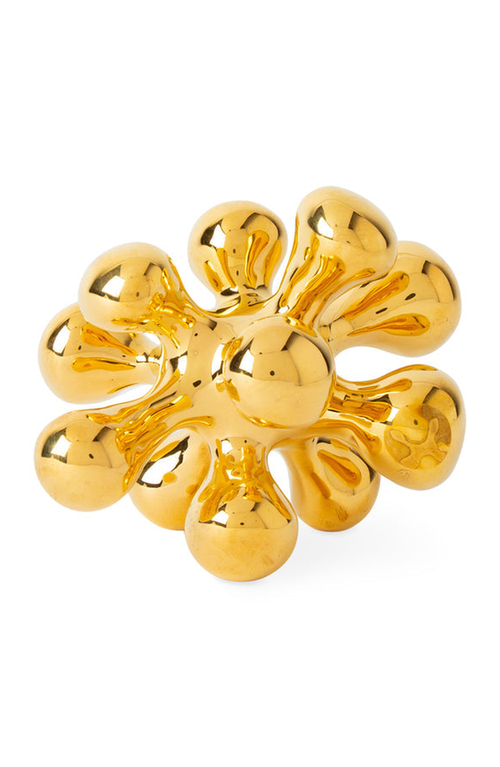 Jonathan Adler Brass Orb Sculpture In Gold