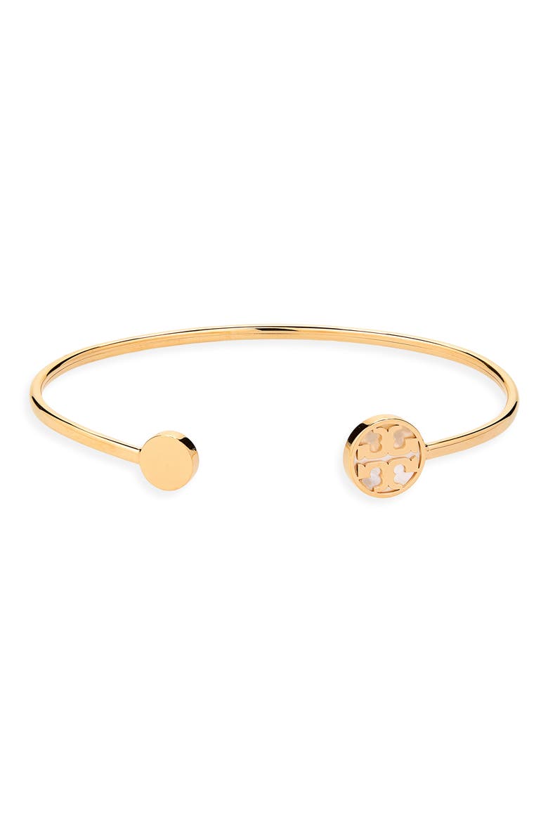 Icon Mother of Pearl Cuff Bracelet, Main, color, TORY GOLD / MOTHER OF PEARL