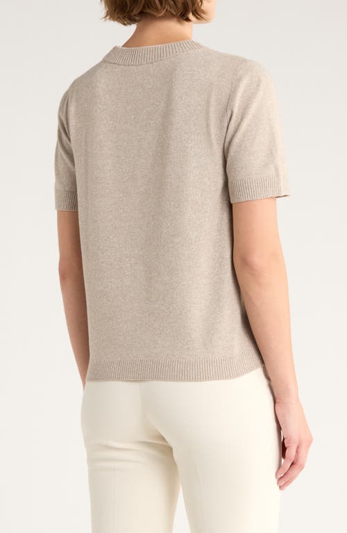Vince Camuto Contrast Detail Short Sleeve Sweater In Neutral