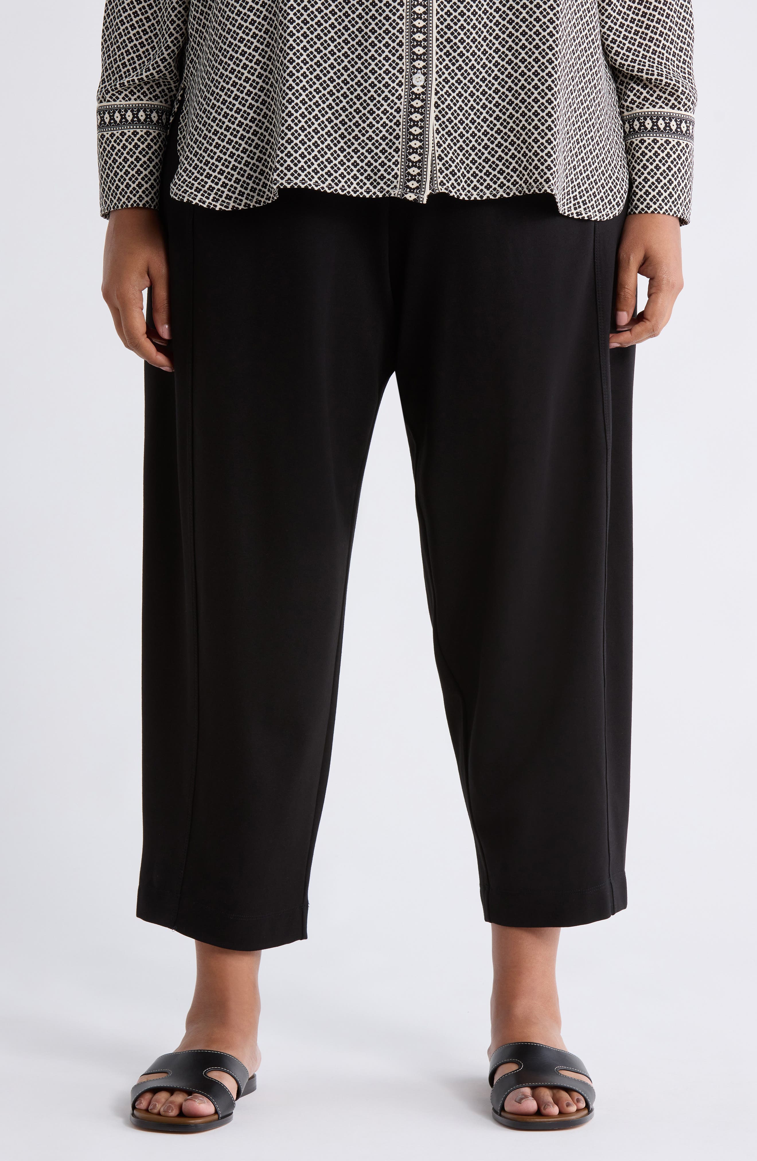 MAX STUDIO Ponte Barrel Leg Pants