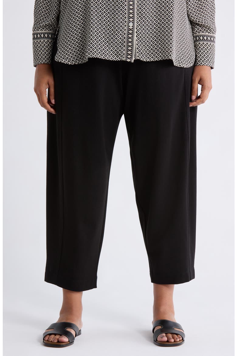 Ponte Barrel Leg Pants, Main, color, BLACK
