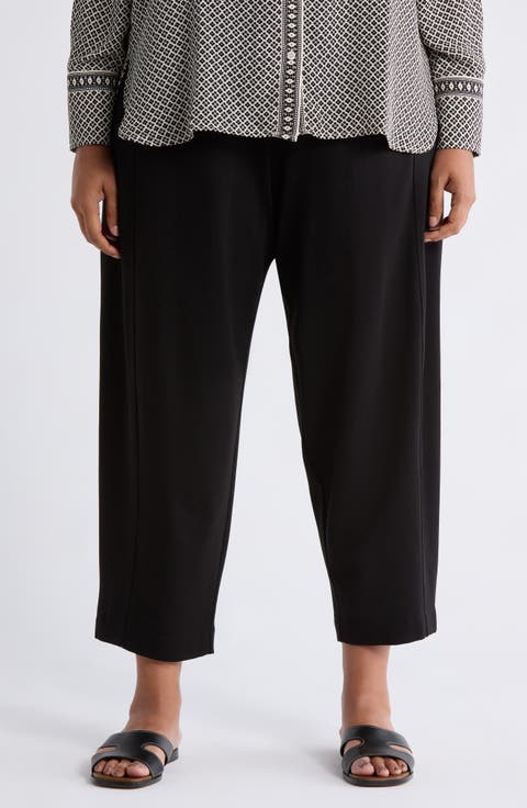 Ponte Barrel Leg Pants (Plus)