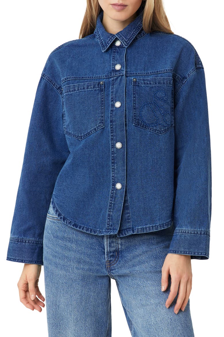 Denim Utility Shacket, Main, color, ROYAL BLUE