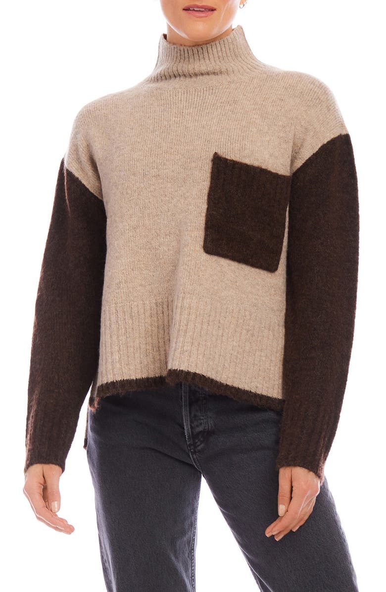 FIFTEEN TWENTY Colette Colorblock Mock Neck Sweater, Main, color, 