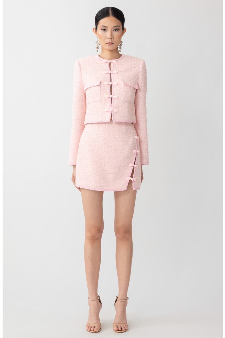 Abbie Metallic Tweed Jacket, Alternate, color, PASTEL PINK