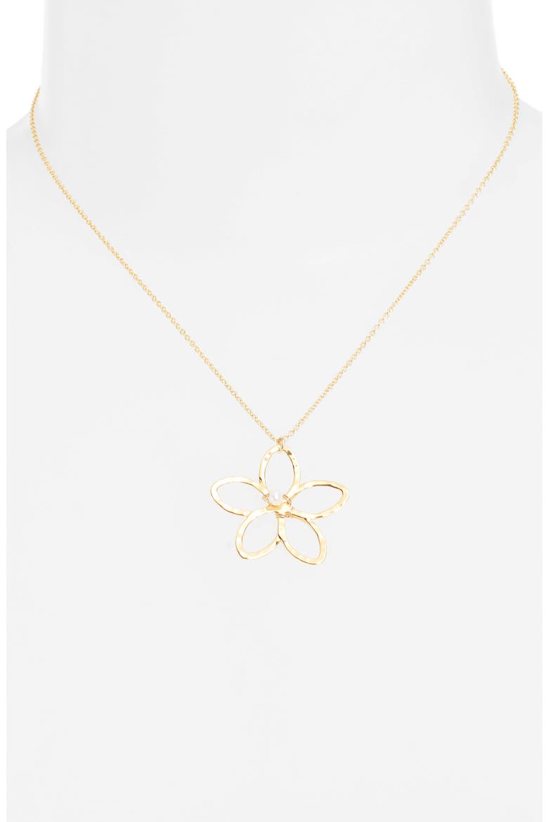 Melia Flower Freshwater Pearl Necklace, Alternate, color, GOLD