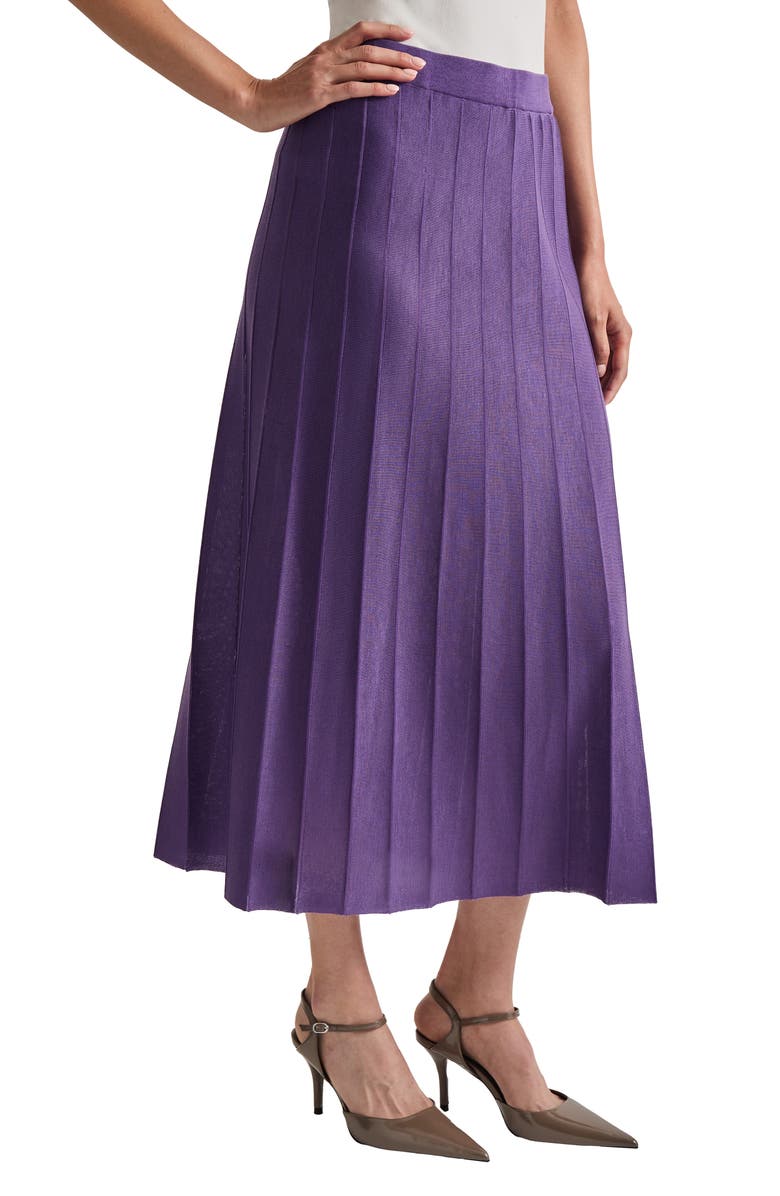 Misook Tonal Space Rib Knit A-Line Skirt, Alternate, color, 