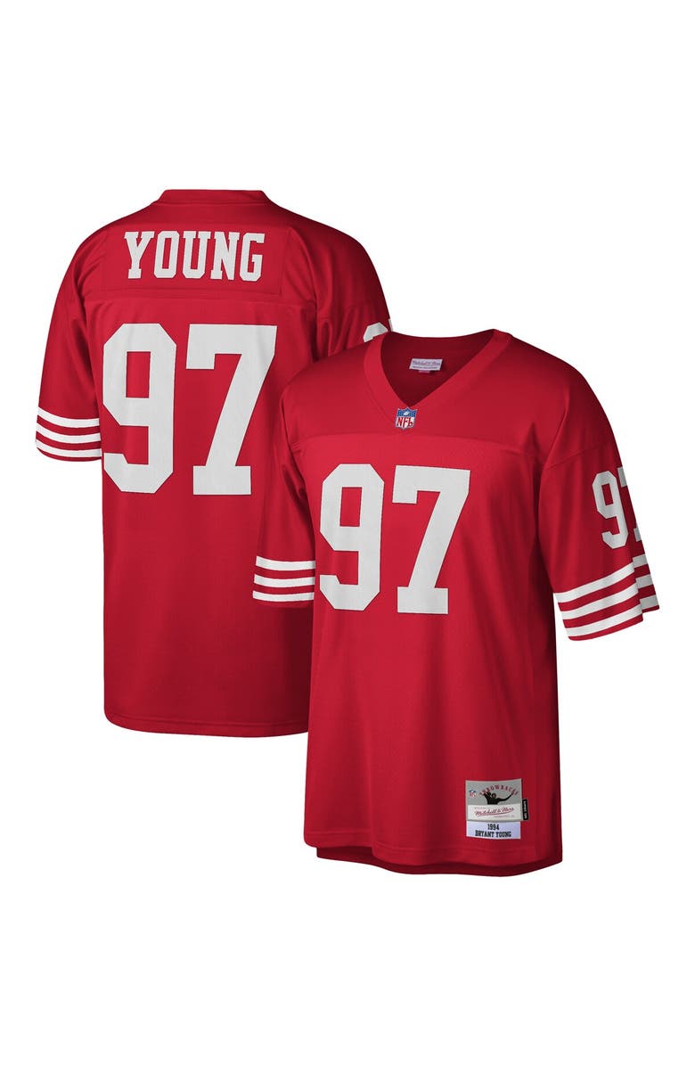 Mitchell & Ness Men's Mitchell & Ness Bryant Young Scarlet San Francisco 49ers 1994 Legacy Replica Jersey, Alternate, color, Scarlet