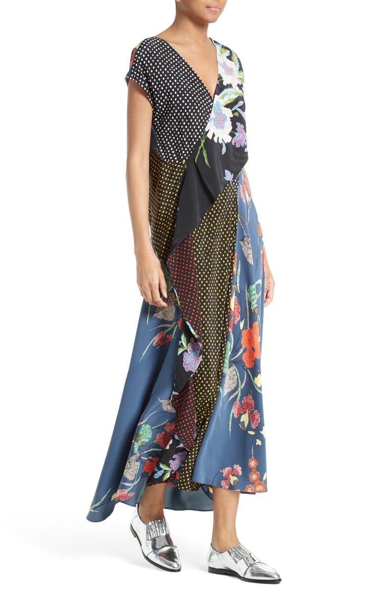Diane von Furstenberg Faux Wrap Silk Maxi Dress, Alternate, color,