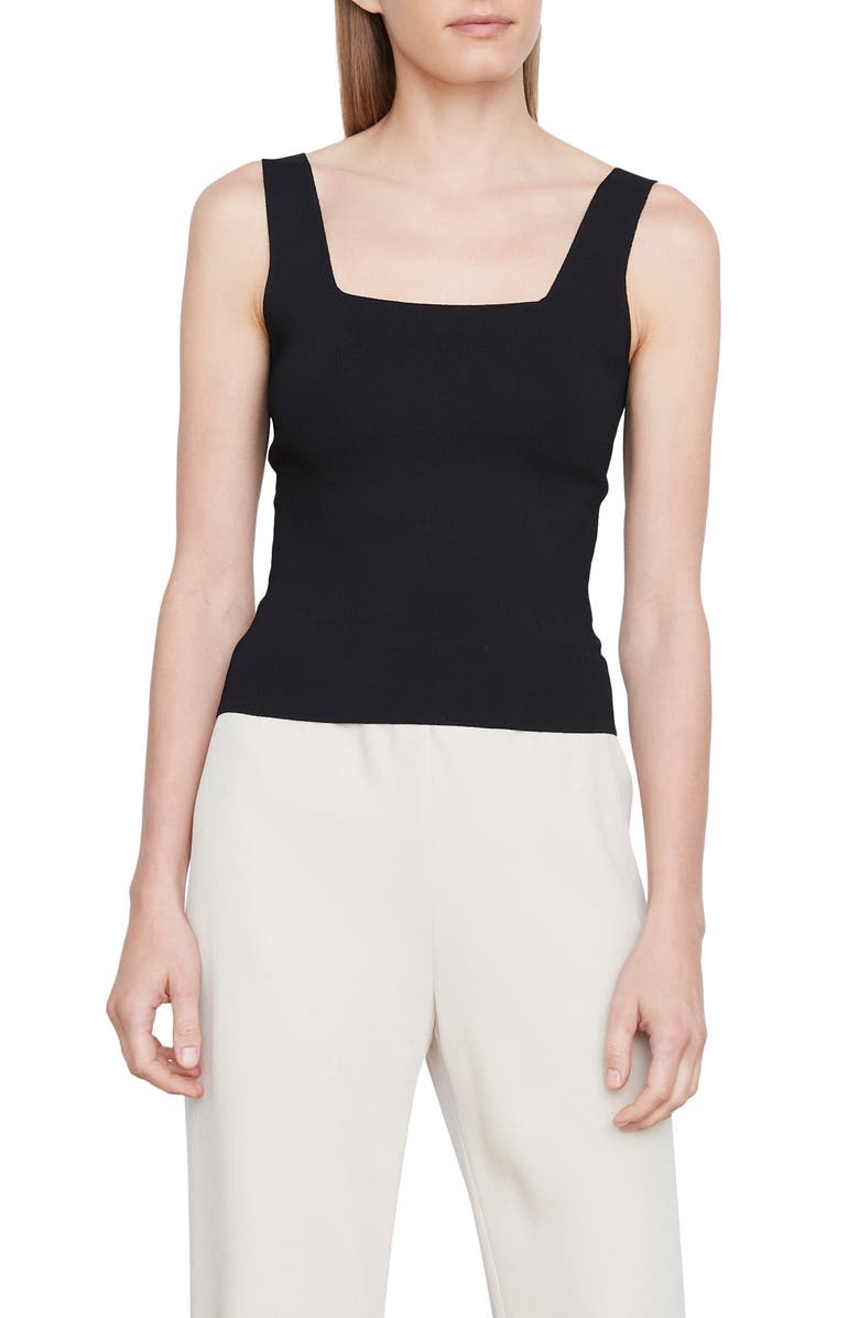 Vince Square Neck Tank Top, Main, color, Black