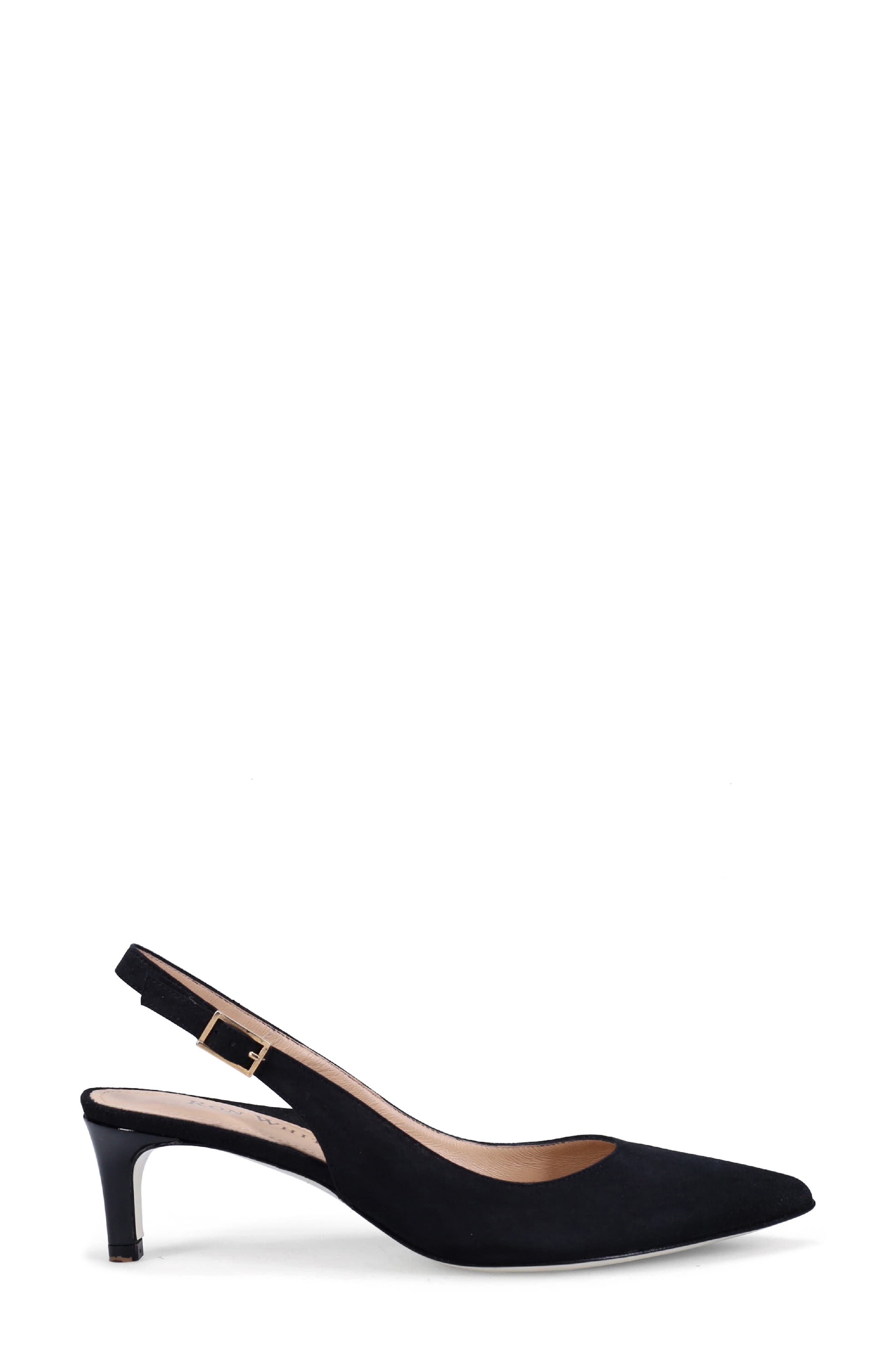 Ron White Marika Slingback Pointed Toe Pump, Alternate, color, Onyx