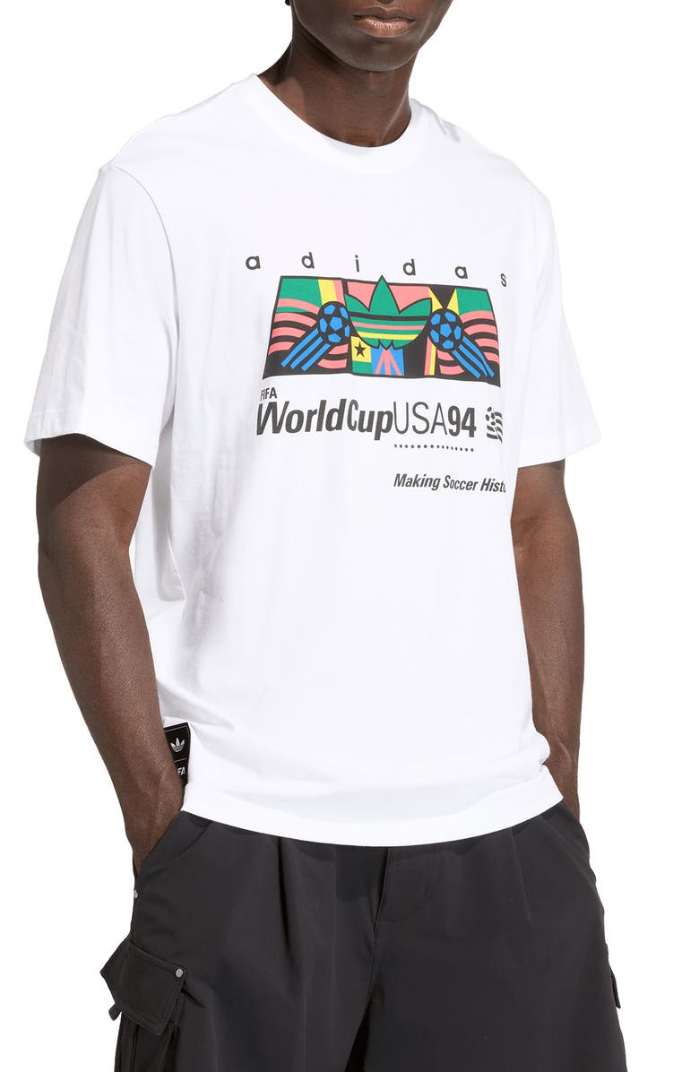 adidas FIFA World Cup 94 Cotton Graphic T-Shirt, Main, color, White