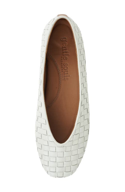 Gentle Souls By Kenneth Cole Willow Woven Flat In Stone Leather