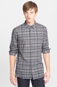 John Varvatos Star USA Slim Fit Plaid Sport Shirt