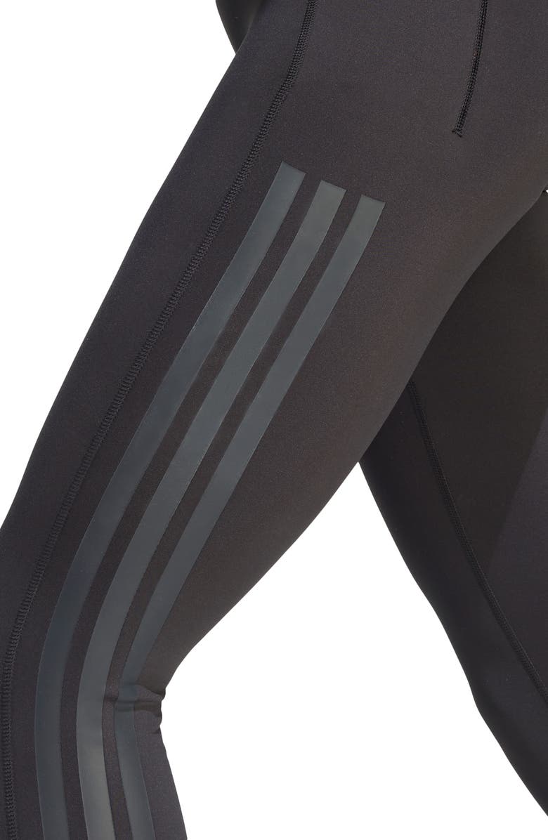 adidas Optime Training 3-Stripes 7/8 High Waist Leggings, Alternate, color, Black