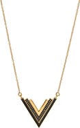 OGÉ Jewelry Valor Gold Onyx V Necklace
