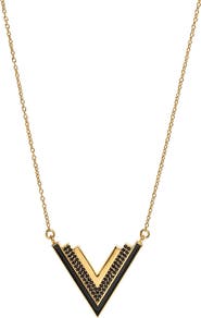 OGÉ Jewelry Valor Gold Onyx V Necklace