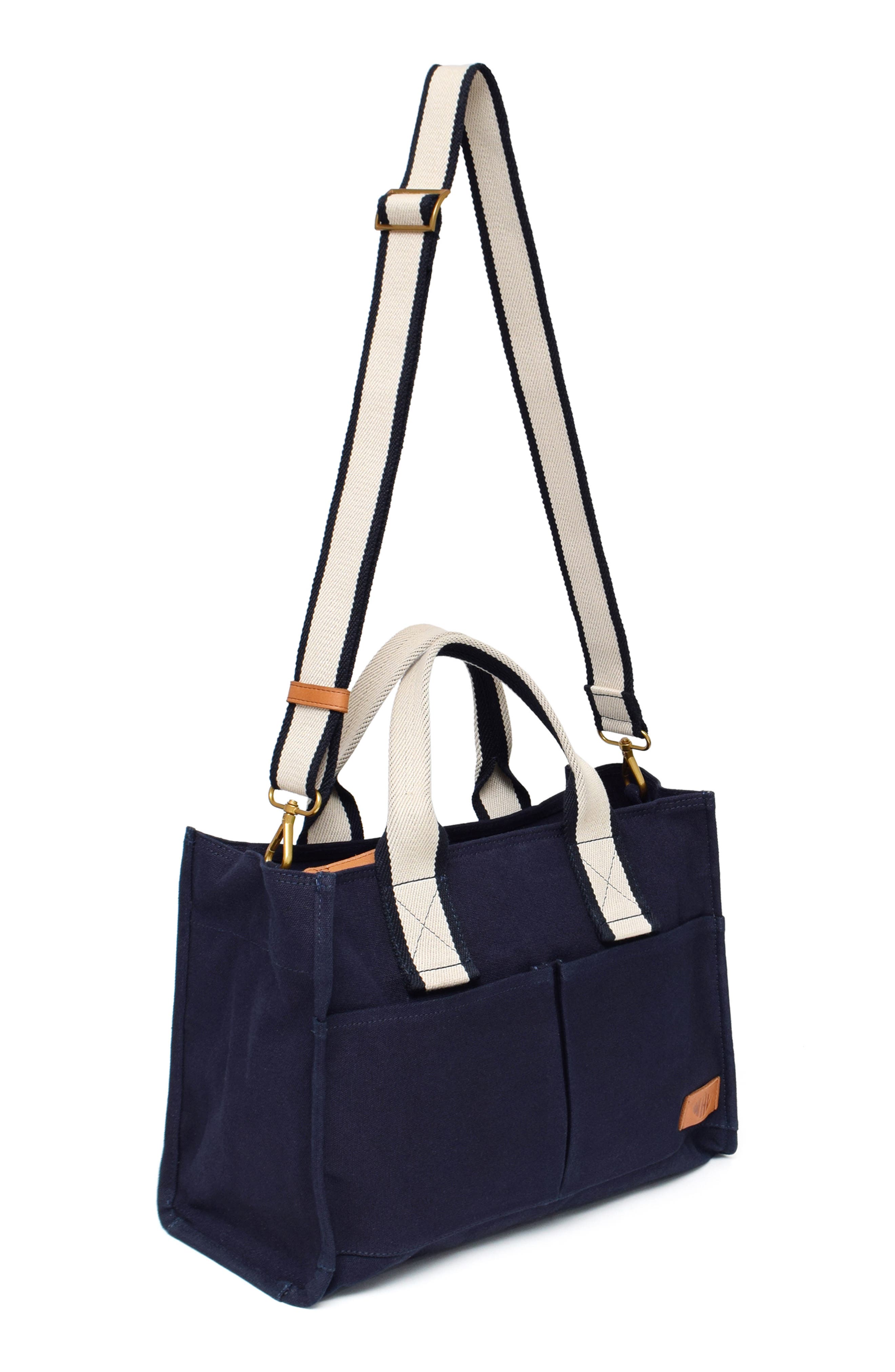 New Amsterdam Leatherworks Zinia Satchel Bag, Alternate, color, Midnight/ Ivory