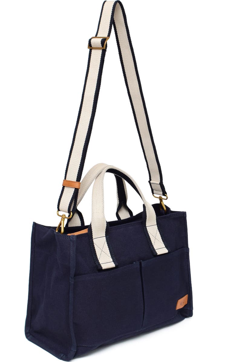 New Amsterdam Leatherworks Zinia Satchel Bag, Alternate, color, Midnight/ Ivory