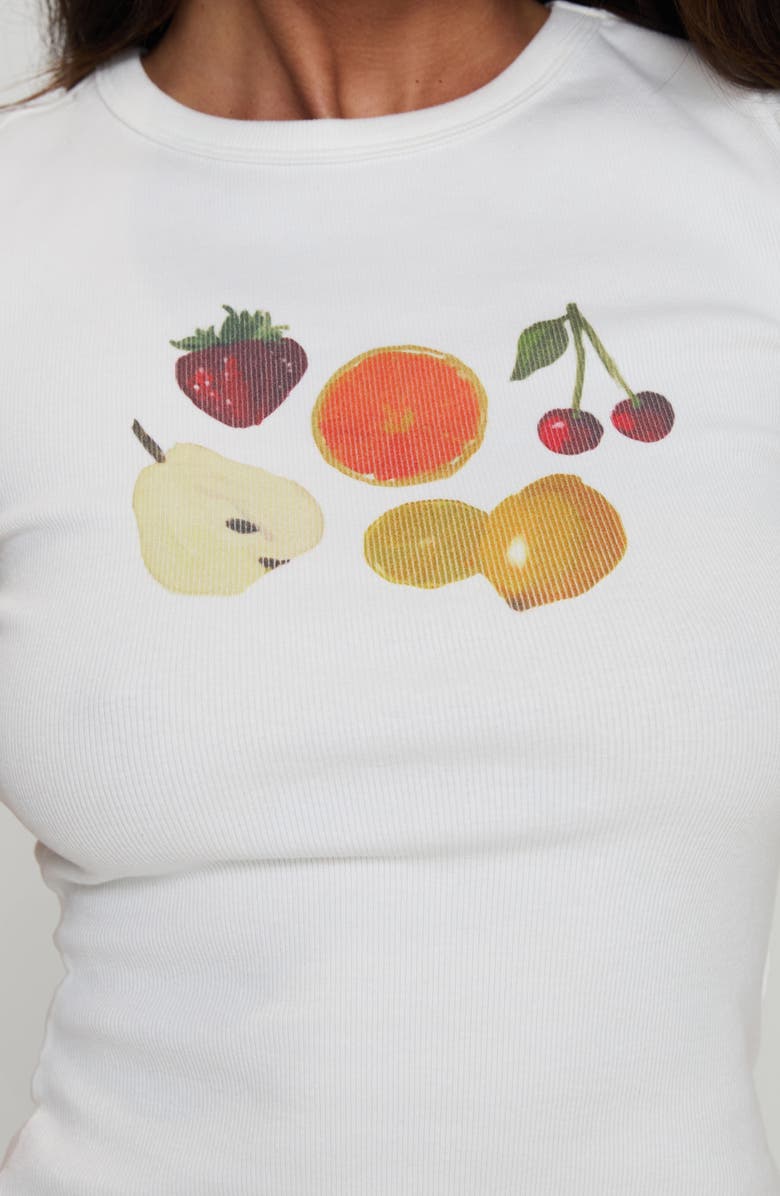 Princess Polly Fruit Salad Organic Cotton Garphic Baby Tee, Alternate, color, White