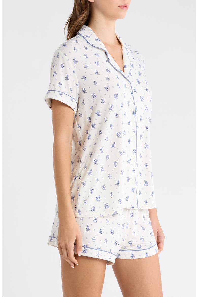 Moonlight Eco Short Pajamas, Alternate, color, IVORY- BLUE TAPESTRY FLORAL