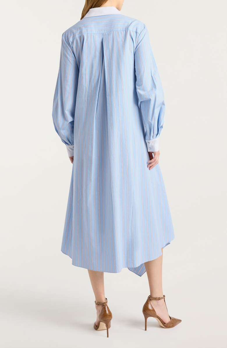 Cinq à Sept Evie Stripe Viviette Long Sleeve Dress, Alternate, color, Light Bluebell