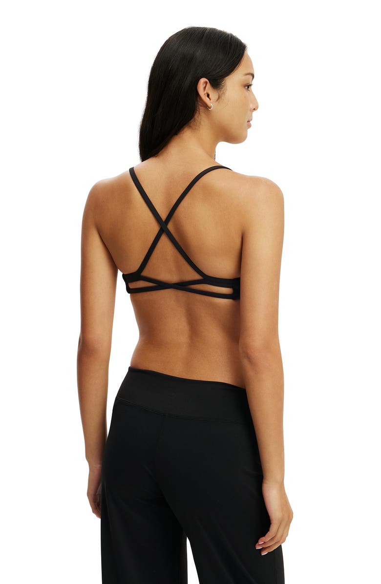COTTON ON BODY Women's Active Ultra Luxe Strappy Cross Back Crop, Alternate, color, Black