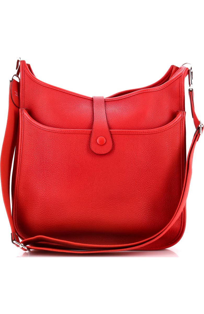 Pre-Owned Hermes Evelyne Bag Gen III Clemence GM, Alternate, color, Rouge Casaque