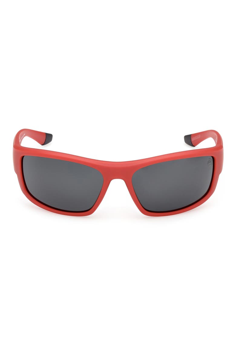 64mm Sunglasses, Main, color, MATTE RED / SMOKE POLARIZED