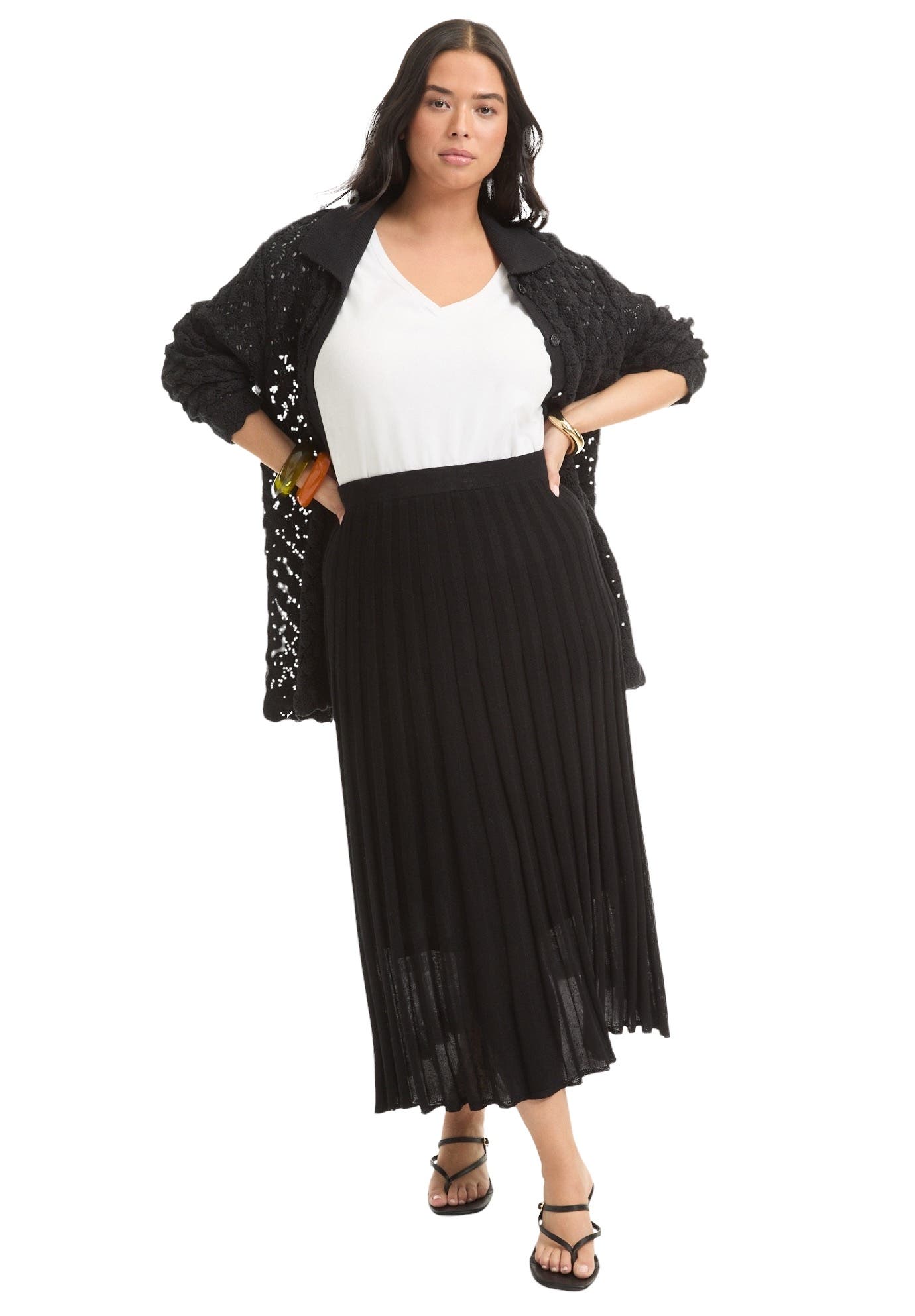 Pleated Midi Skirt