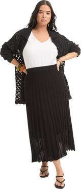 June + Vie Pleated Midi Skirt