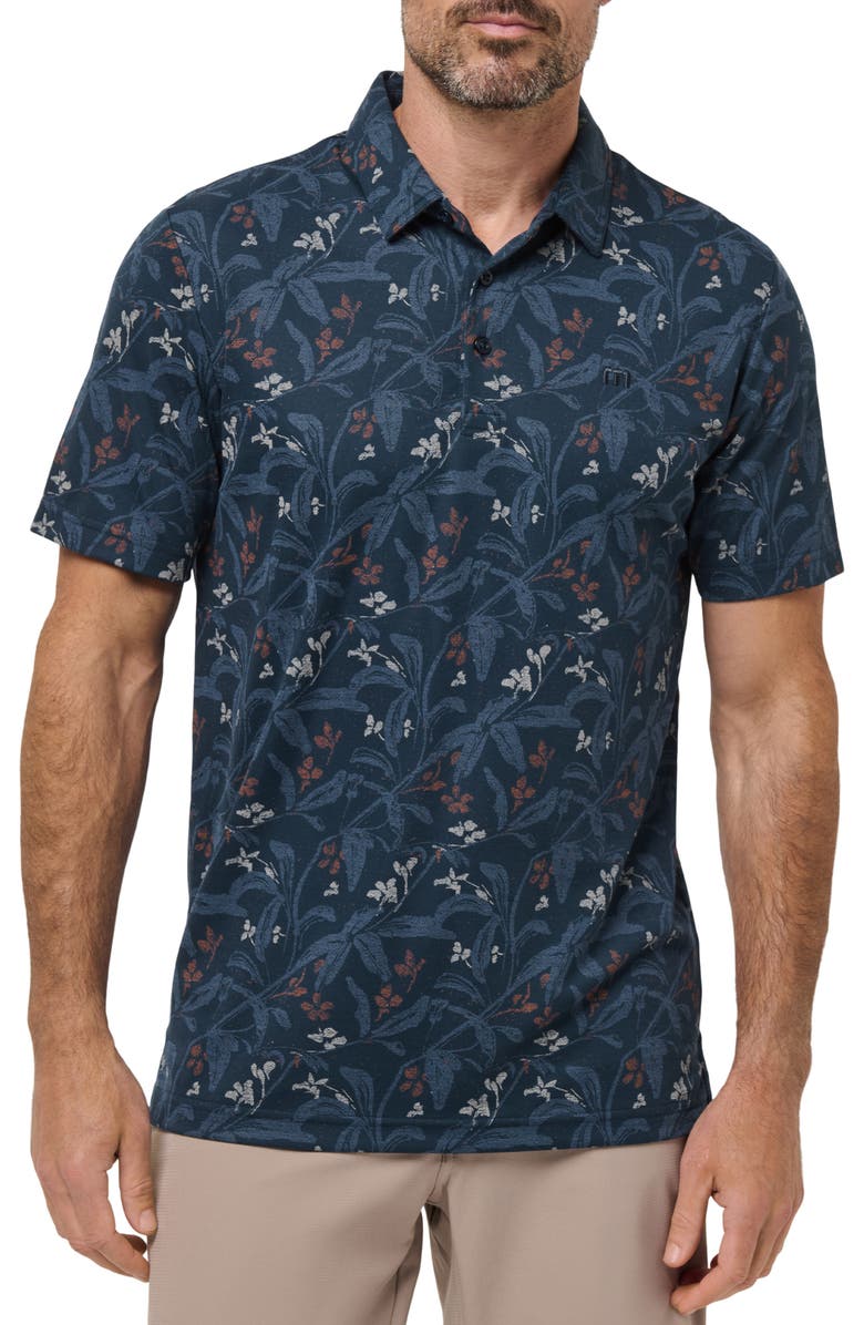 TravisMathew Relationship Status Floral Polo, Main, color, Titan