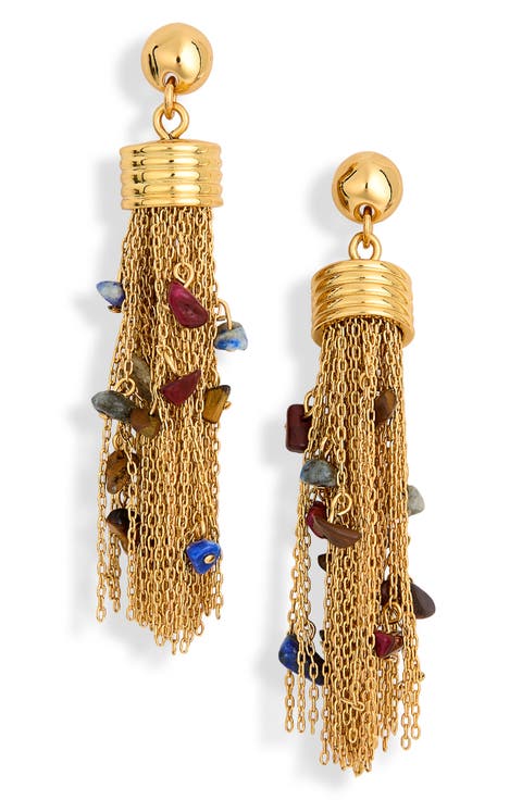 Holiday Large Tassel Statement Earrings