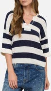Blu Pepper Stripe Short Sleeve Sweater
