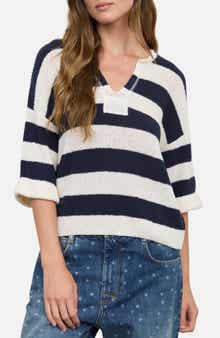 Stripe Short Sleeve Sweater
