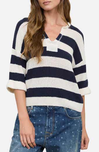 Stripe Short Sleeve Sweater