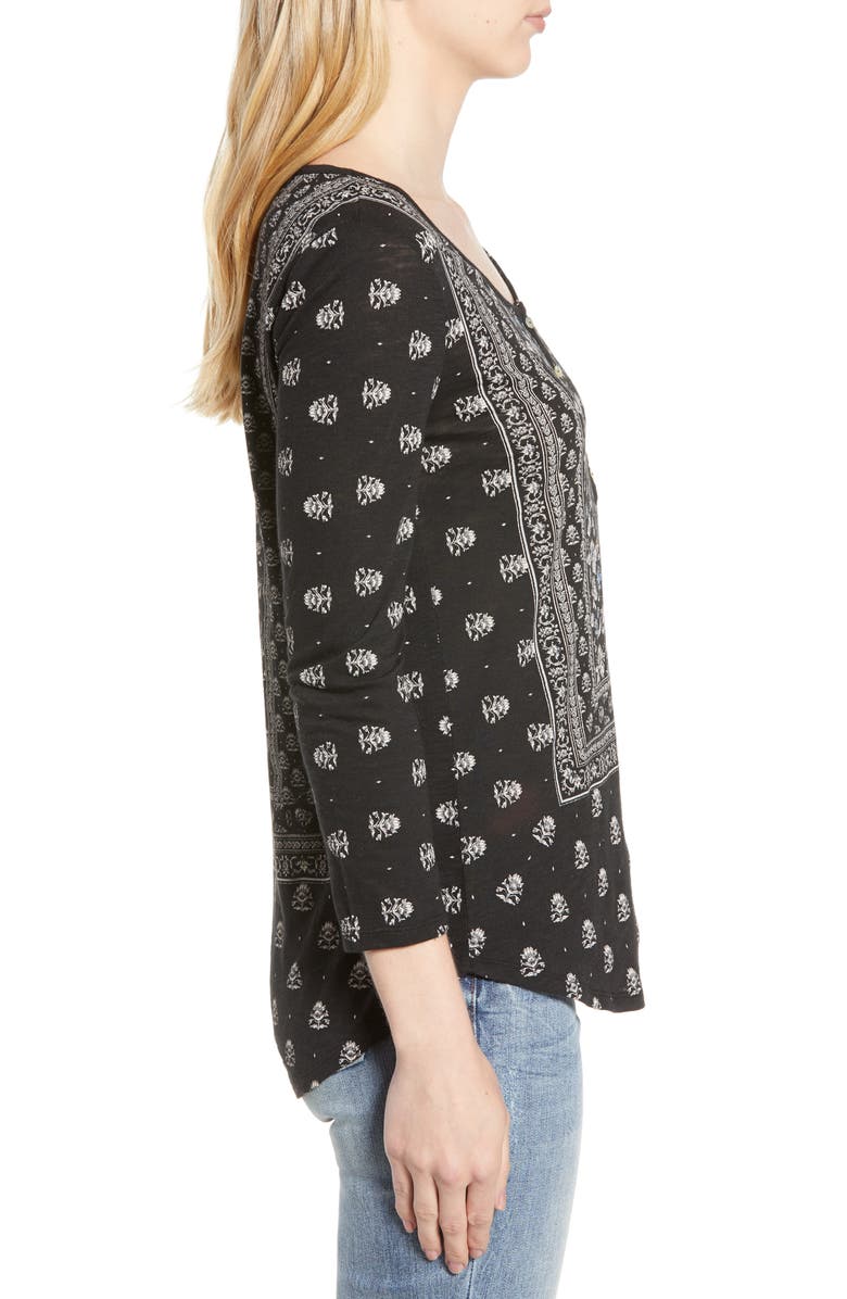 Lucky Brand Bandana Peasant Top, Alternate, color,