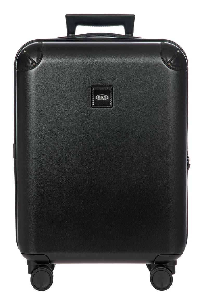 Amalfi 21" Carry-On Spinner Suitcase, Main, color, BLACK/ BLACK