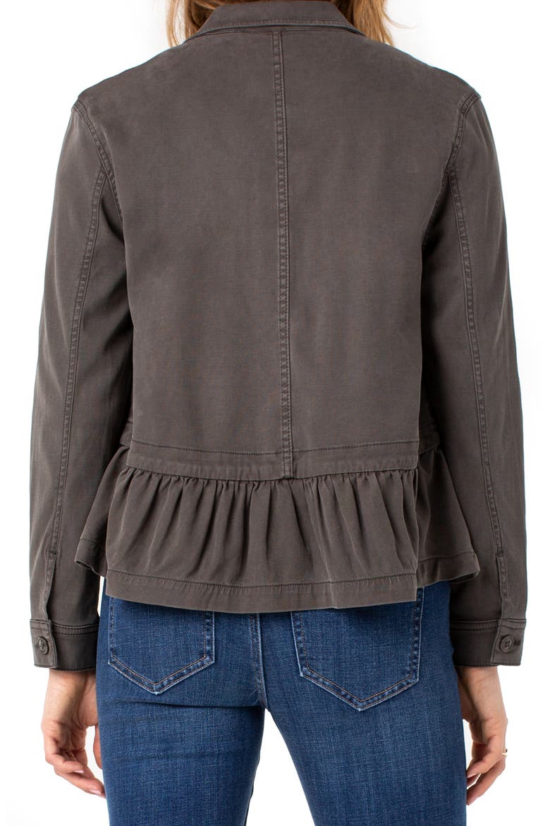 Peplum Cargo Jacket, Alternate, color, DARK EMERALD