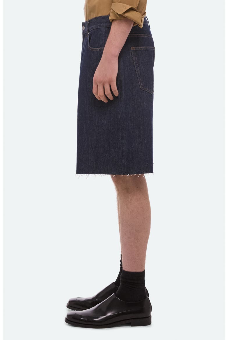 Oversize Raw Hem Denim Shorts, Alternate, color, RINSED INDIGO