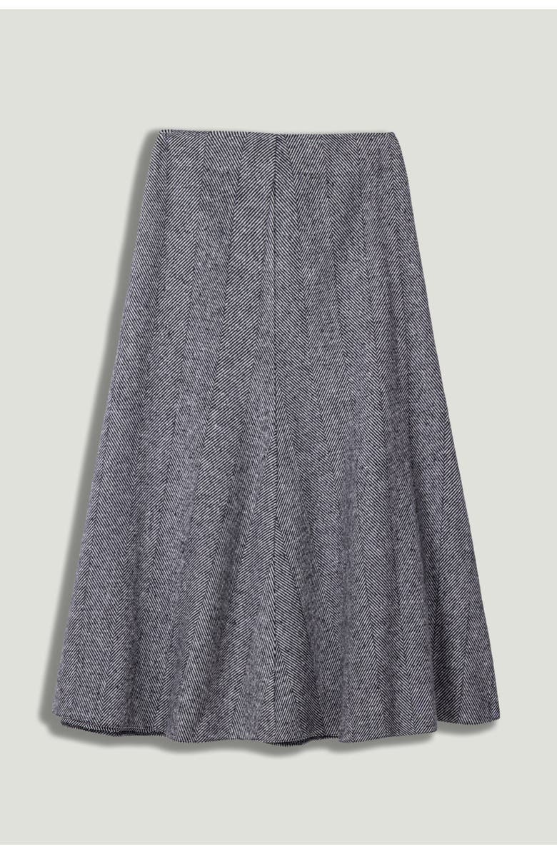 Nocturne Herringbone Pattern Flared Midi Skirt, Alternate, color, Multi-Colored