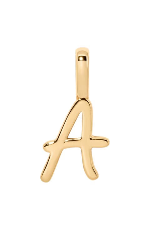 Script Initial Charm Gold Vermeil