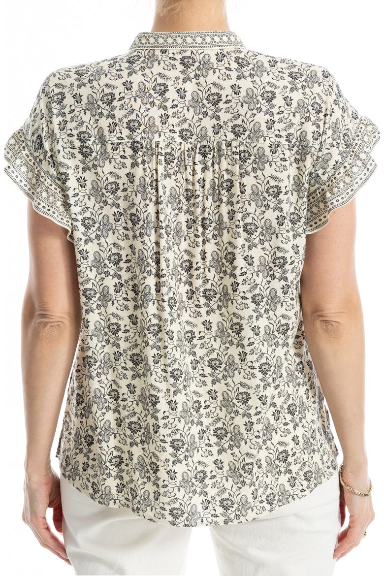 Patterned Top, Alternate, color, IVRY/ BLK VNTG STENCIL