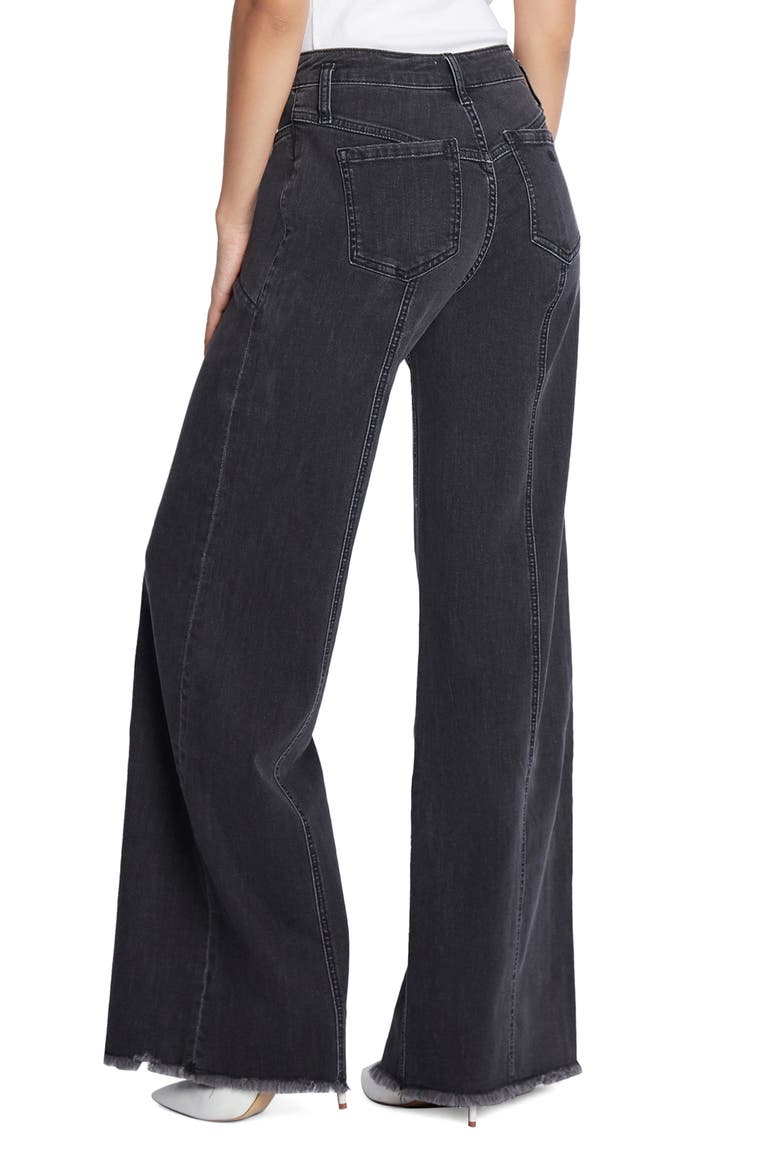 Front Slit Wide Leg Jeans, Alternate, color, BRUSHED BLACK