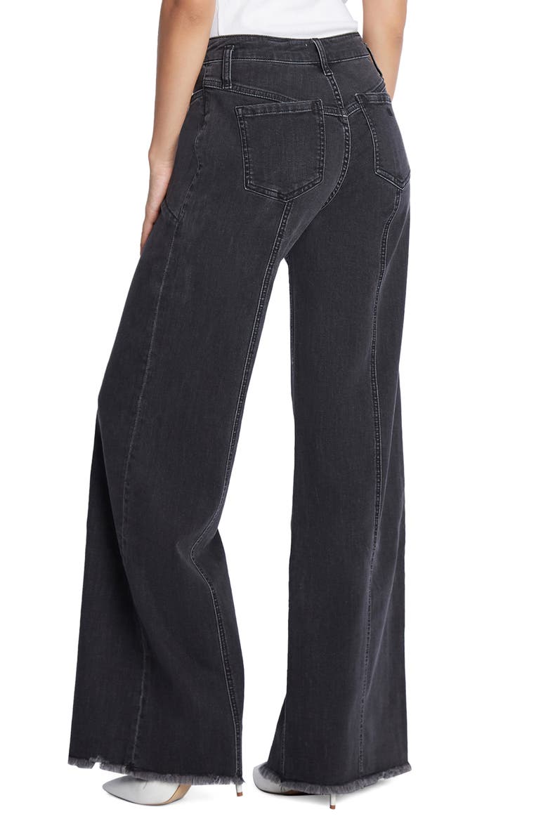 Wash Lab Denim Front Slit Wide Leg Jeans, Alternate, color, Brushed Black