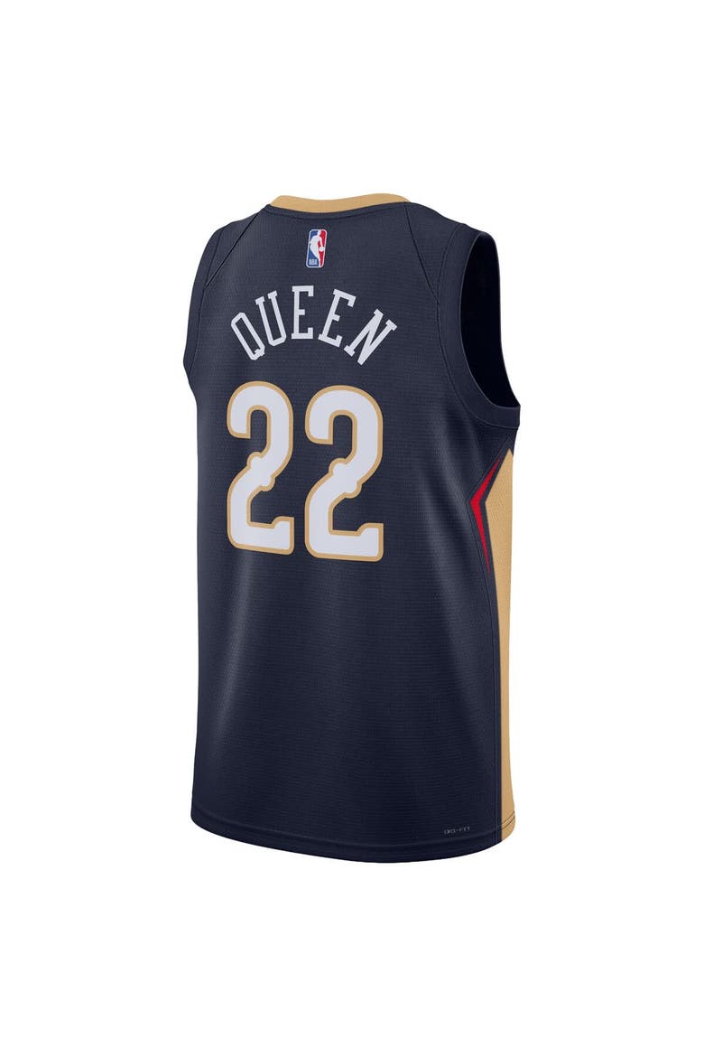 Unisex Nike Derik Queen Navy New Orleans Pelicans Swingman Jersey - Icon Edition, Alternate, color, Navy