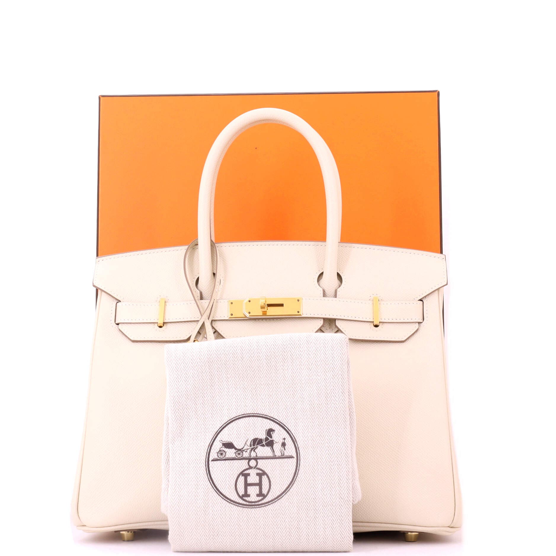 Pre-Owned Hermes Birkin Handbag Light Epsom with Gold Hardware 30, Alternate, color, Craie